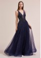 ROMANTIC VESPERTINE BEADED V-NECKLINE A-LINE GOWN